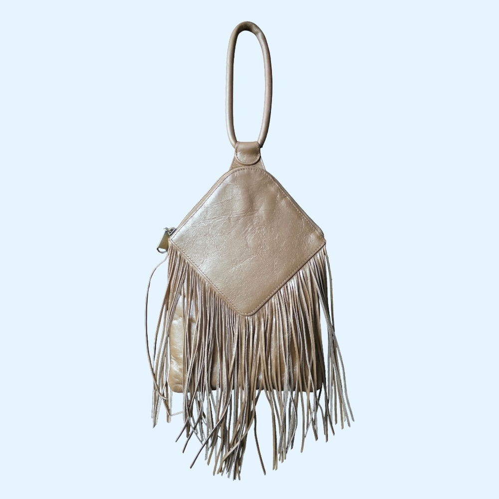 🐎 Gold Fringe Genuine Leather Wristlet 🐎